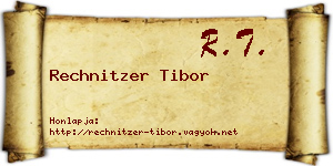 Rechnitzer Tibor névjegykártya